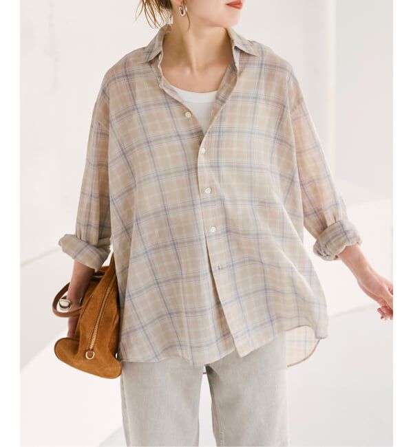 Spick and Span「《予約》コットンボイルチェックシャツ」|シャツ・ブラウス|