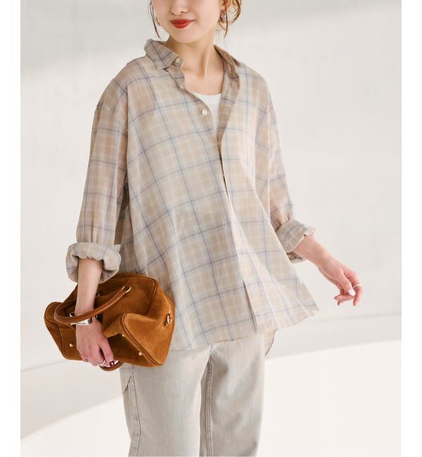 Spick and Span「《予約》コットンボイルチェックシャツ」|シャツ・ブラウス|