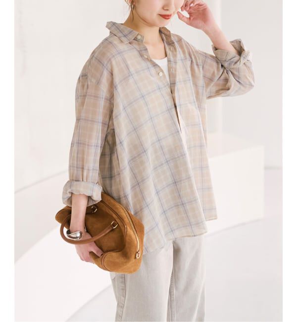 Spick and Span「《予約》コットンボイルチェックシャツ」|シャツ・ブラウス|