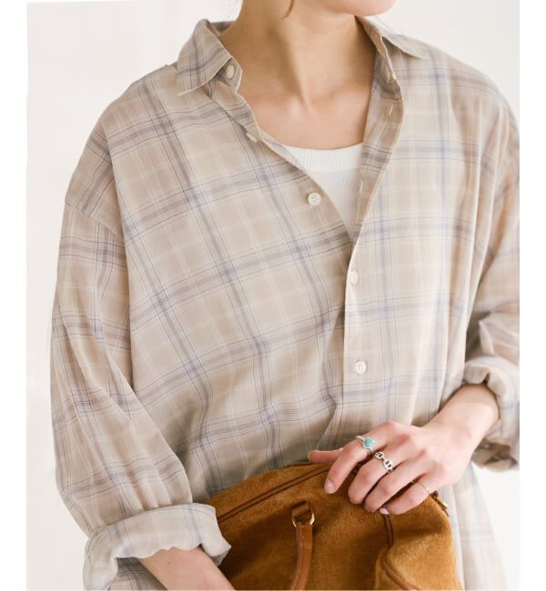 Spick and Span「《予約》コットンボイルチェックシャツ」|シャツ・ブラウス|