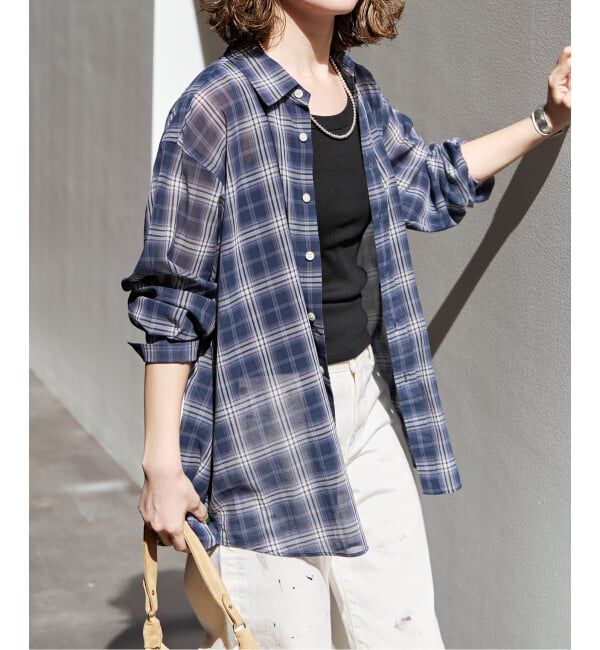 Spick and Span「《予約》コットンボイルチェックシャツ」|シャツ・ブラウス|