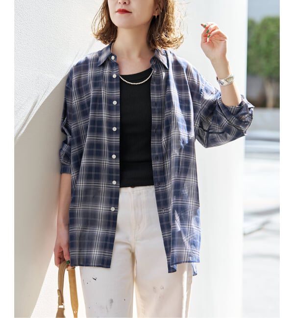 Spick and Span「《予約》コットンボイルチェックシャツ」|シャツ・ブラウス|