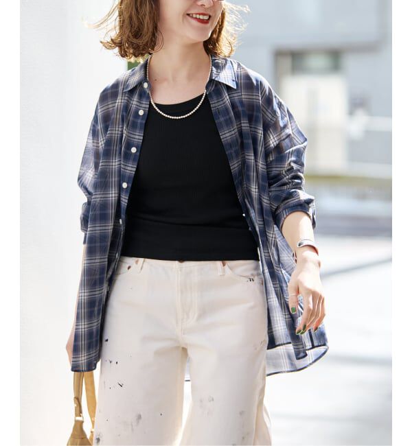 Spick and Span「《予約》コットンボイルチェックシャツ」|シャツ・ブラウス|