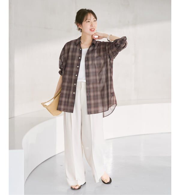 Spick and Span「《予約》コットンボイルチェックシャツ」|シャツ・ブラウス|