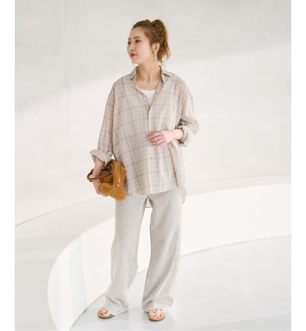 Spick and Span「《予約》コットンボイルチェックシャツ」|シャツ・ブラウス|