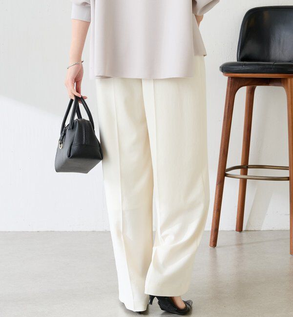  「《マイナス3kg見え/サイズ展開豊富》ジャージワイドパンツ」|スラックス|