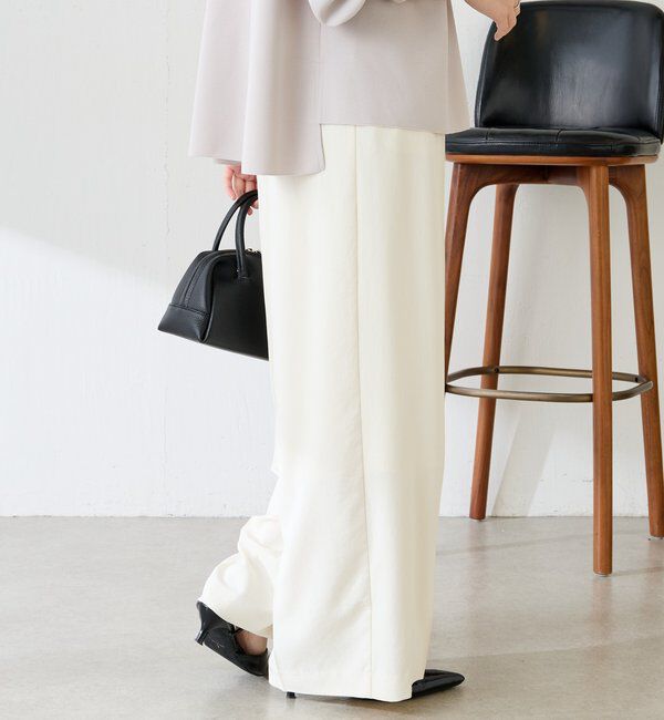  「《マイナス3kg見え/サイズ展開豊富》ジャージワイドパンツ」|スラックス|