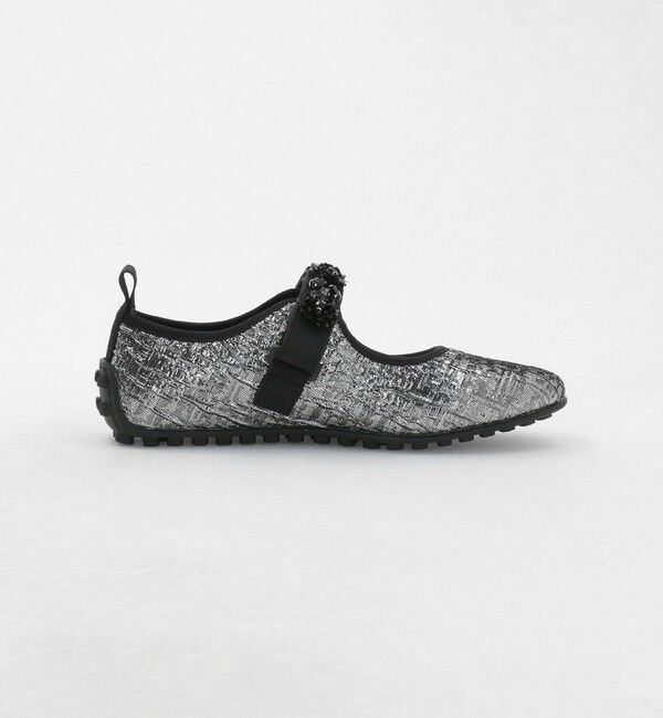 SY UNITED ARROWS「＜SY＞フラワービジューベルクロメタリック フラット20&uarr;」|パンプス|