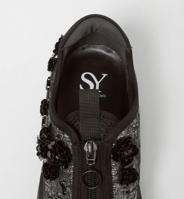 SY UNITED ARROWS「＜SY＞フラワービジュー ジップ スニーカー55&uarr;」|スニーカー|