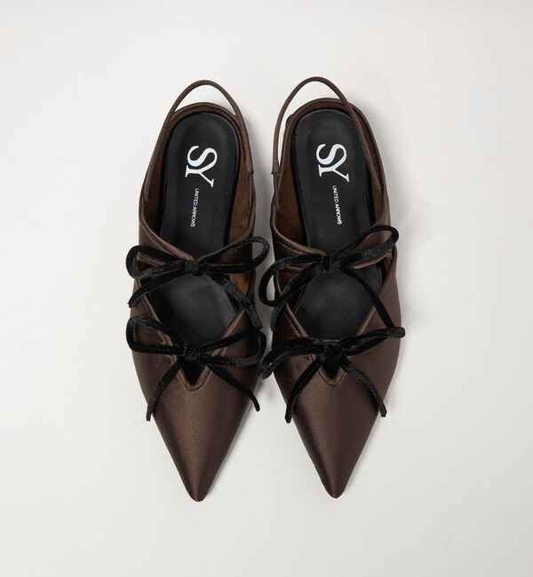 SY UNITED ARROWS「＜SY＞ポインテッド リボン バックベルト フラット15&uarr;」|パンプス|