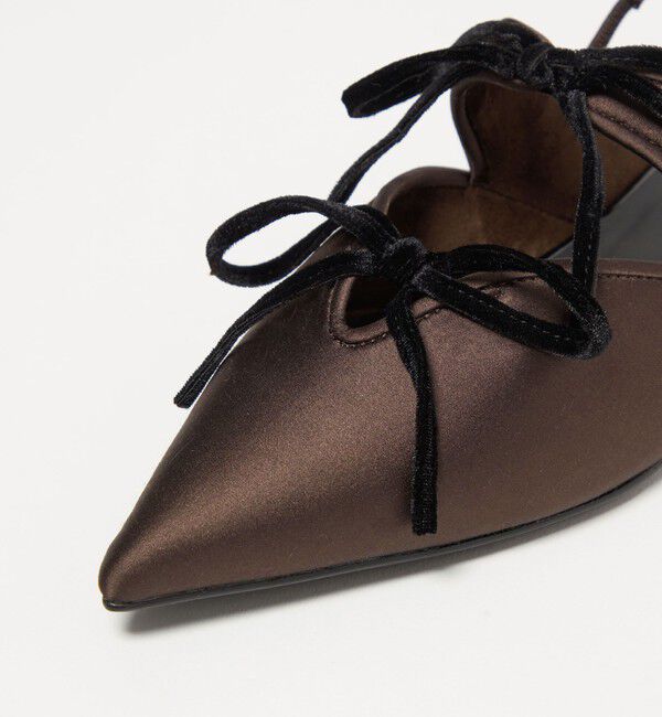 SY UNITED ARROWS「＜SY＞ポインテッド リボン バックベルト フラット15&uarr;」|パンプス|