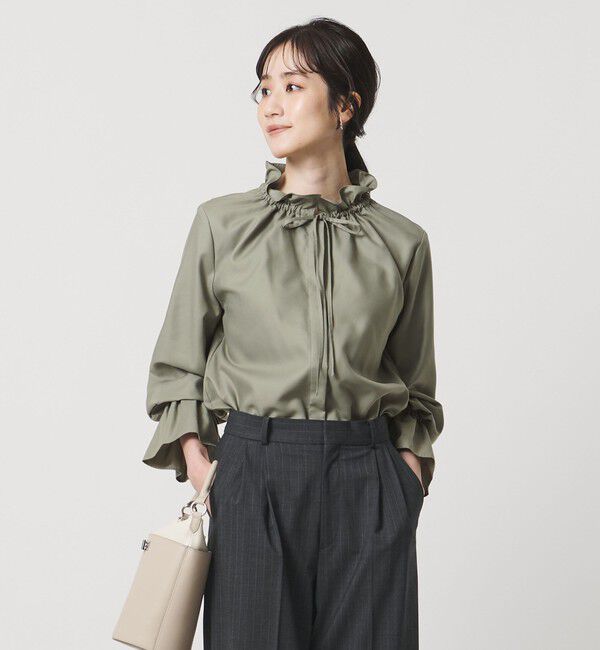 UNITED ARROWS「フリルカラー フレアスリーブ ブラウス」|シャツ・ブラウス|