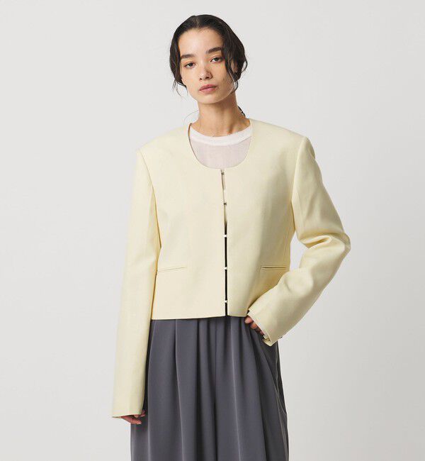 AEWEN MATOPH「＜AEWEN MATOPH＞Uネックショートジャケット」|ノーカラージャケット|