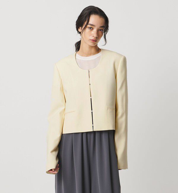 AEWEN MATOPH「＜AEWEN MATOPH＞Uネックショートジャケット」|ノーカラージャケット|