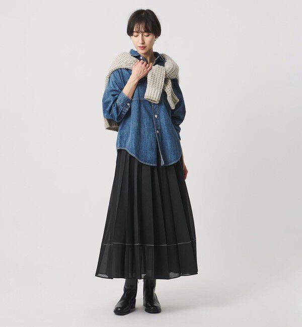 UNITED ARROWS「オーガンジー プリーツスカート」|スカート|