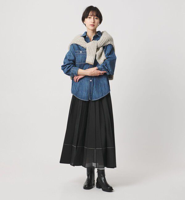 UNITED ARROWS「オーガンジー プリーツスカート」|スカート|