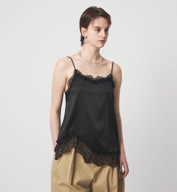 ASTRAET「＜ASTRAET＞サテン レース コンビ キャミソール」|シャツ・ブラウス|