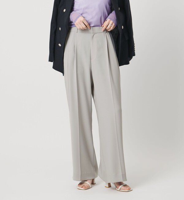 UNITED ARROWS「P 2タック ワイドパンツ ‐吸水速乾 帯電防止 接触冷感 ウォッシャブル‐」|スラックス|