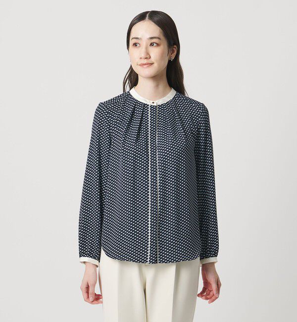 UNITED ARROWS「バイカラー パイピング ブラウス ‐ウォッシャブル‐」|シャツ・ブラウス|