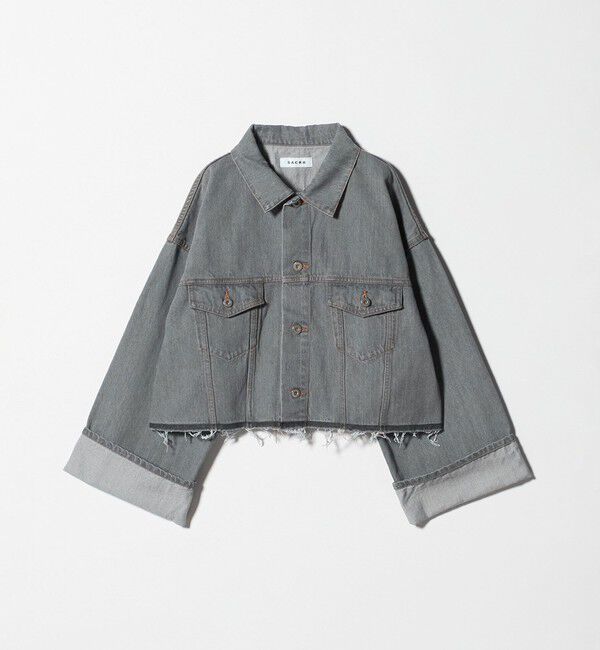 UNITED ARROWS「＜SACRA＞ボリュームスリーブ デニムジャケット GRAY」|デニムジャケット|