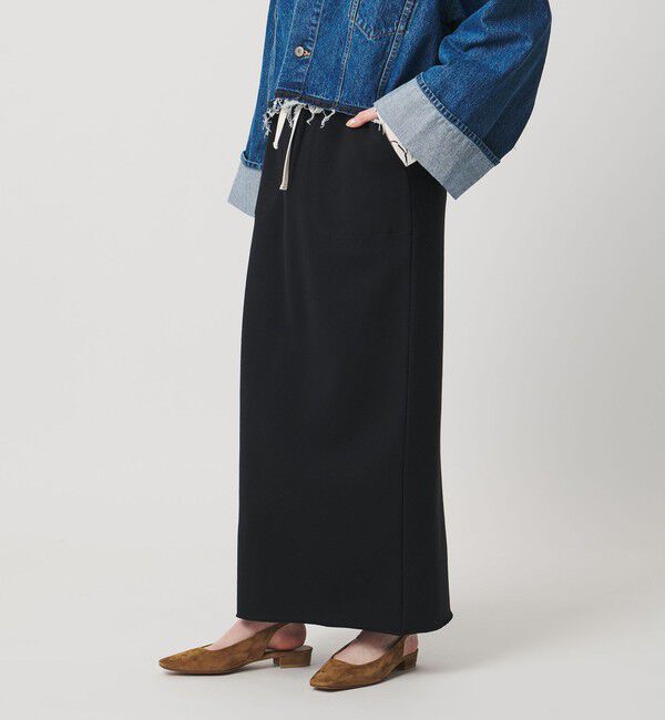 UNITED ARROWS「＜SACRA＞スウェット Iラインスカート」|スカート|BLACK