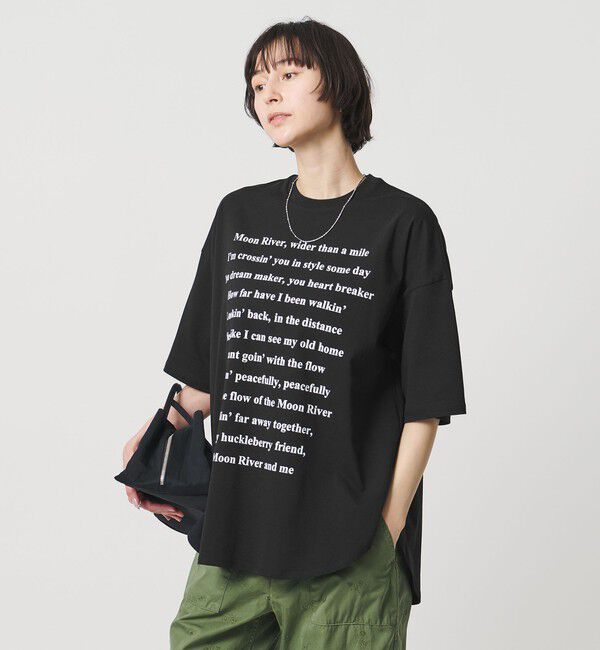 UNITED ARROWS「＜SACRA＞メッセージ Tシャツ」|Tシャツ・カットソー|BLACK