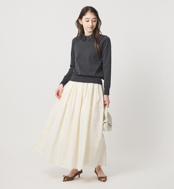 UNITED ARROWS「レディー フラワービジュー ニット‐ ウォッシャブル‐」|ニット・セーター|