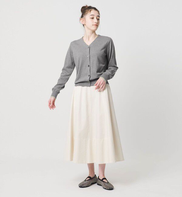 UNITED ARROWS「エンブロイダリー バイカラー カーディガン ‐ウォッシャブル‐」|カーディガン|