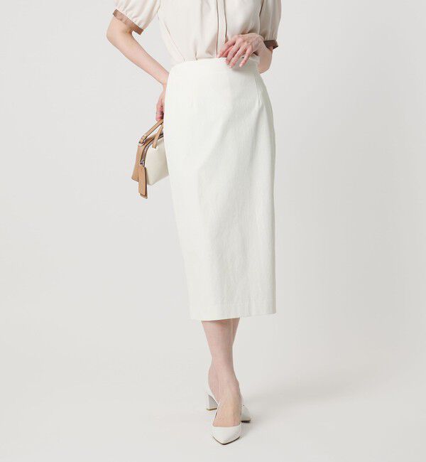 UNITED ARROWS「RIRANCHA ツイル タイトスカート ‐ウォッシャブル‐」|スカート|OFF WHITE