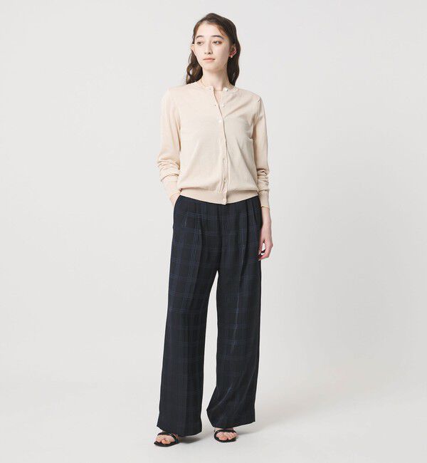 UNITED ARROWS「チェック 2タック ワイドパンツ ‐ウォッシャブル‐」|スラックス|