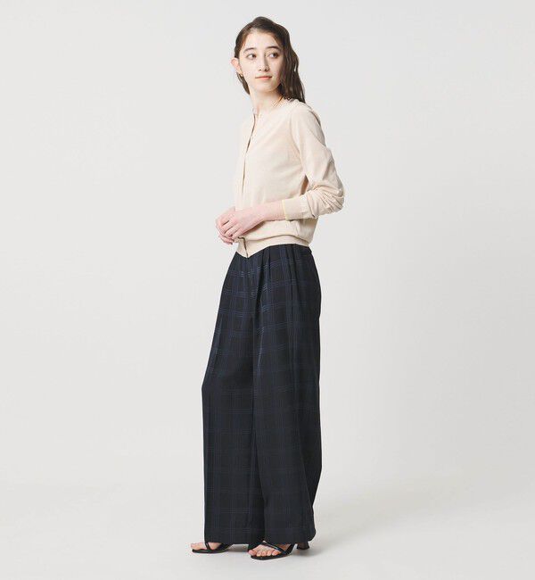 UNITED ARROWS「チェック 2タック ワイドパンツ ‐ウォッシャブル‐」|スラックス|