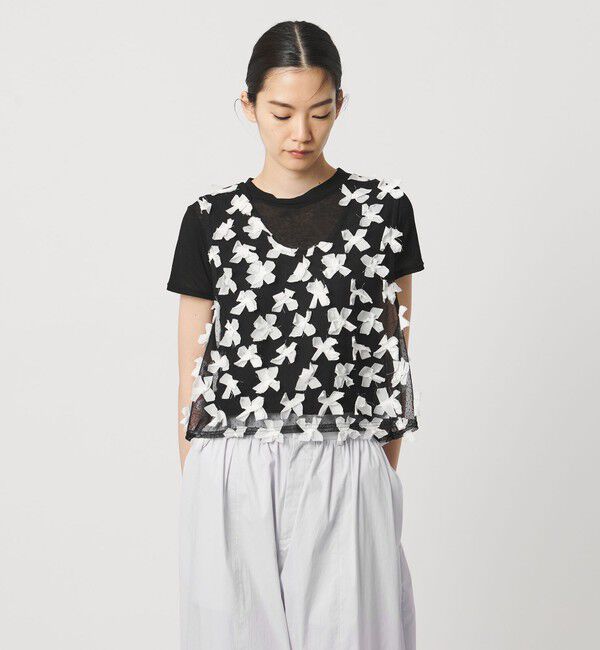 AEWEN MATOPH「＜AEWEN MATOPH＞ドットチュールリボンノースリーブ」|シャツ・ブラウス|