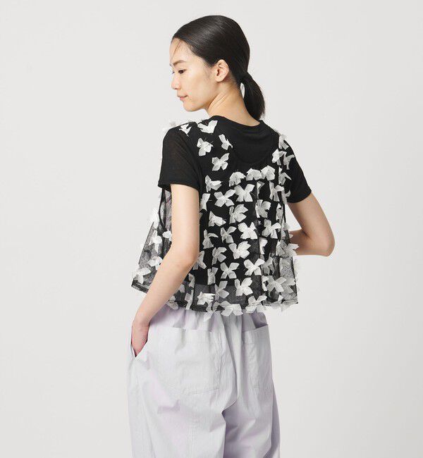 AEWEN MATOPH「＜AEWEN MATOPH＞ドットチュールリボンノースリーブ」|シャツ・ブラウス|