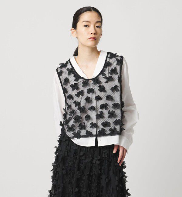 AEWEN MATOPH「＜AEWEN MATOPH＞ドットチュールリボンノースリーブ」|シャツ・ブラウス|