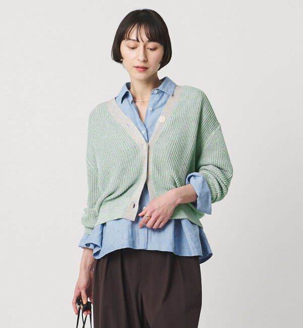 UNITED ARROWS「カラーヤーン Vネック カーディガン ‐ウォッシャブル‐」|カーディガン|TURQUOISE