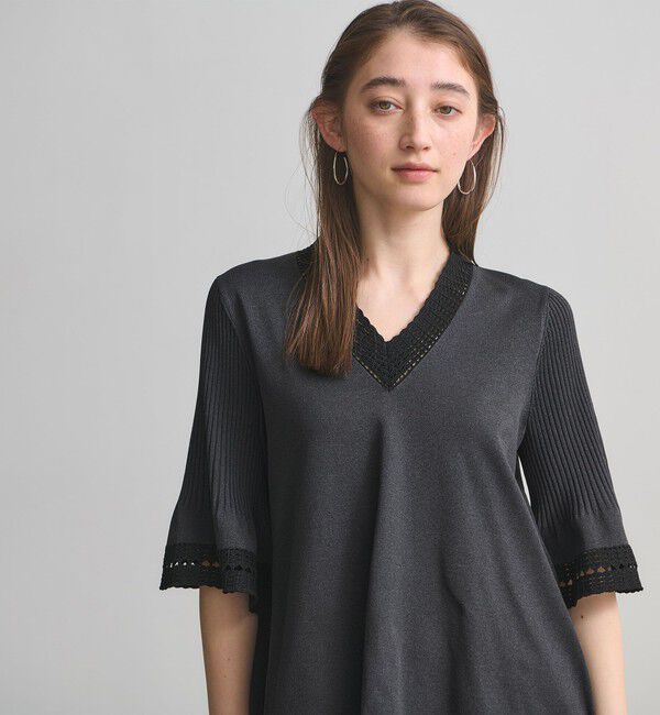 UNITED ARROWS「Vネック ニットチュニック 」|ニット・セーター|