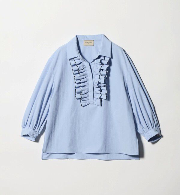 UNITED ARROWS「メロー フリル スキッパー パフ ブラウス ‐防しわ 吸水速乾 UVカット 遮熱性 接触冷感 ウォッシャブル‐」|シャツ・ブラウス|