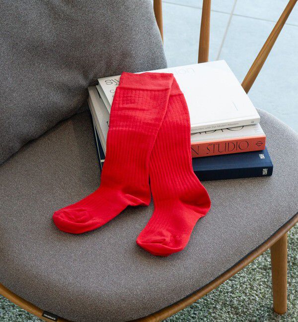 UNITED ARROWS green label relaxing「＜MAEE＞コンプレッションソックス（コットンリブ）/ 着圧ソックス / 靴下」|ソックス|RED