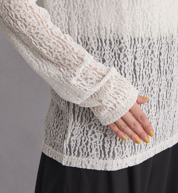 UNITED ARROWS green label relaxing「【WEB限定】＜at ease＞レース プルオーバー カットソー」|Tシャツ・カットソー|