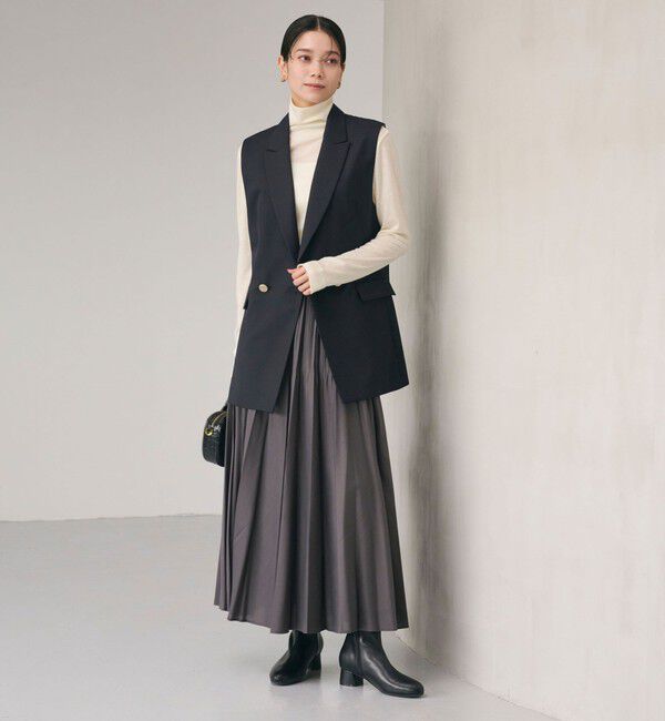 UNITED ARROWS green label relaxing「シアー プリーツ スカート」|フレア|