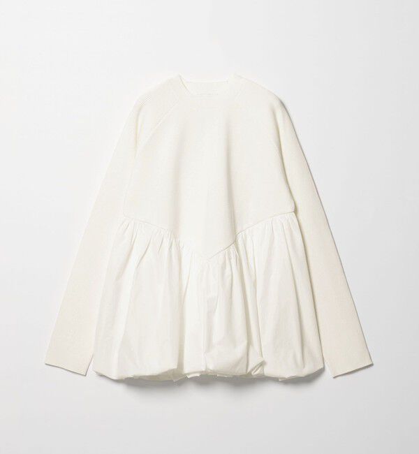 EMMEL REFINES「＜EMMEL REFINES＞EM スソバルーン ニット チュニック」|ニット・セーター|WHITE