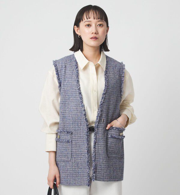 UNITED ARROWS green label relaxing「［size SHORTあり］ライト ツイードライク ジレ」|ベスト・ジレ|