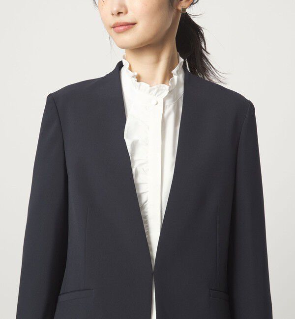 UNITED ARROWS green label relaxing「フリル ディテール ブラウス マシンウォッシャブル UVカット」|シャツ・ブラウス|