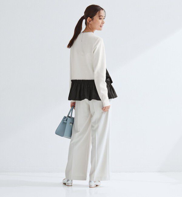 UNITED ARROWS green label relaxing「タフタ ドッキング ペプラム プルオーバー ニット ウォッシャブル」|ニット・セーター|