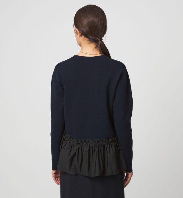 UNITED ARROWS green label relaxing「タフタ ドッキング ペプラム プルオーバー ニット ウォッシャブル」|ニット・セーター|