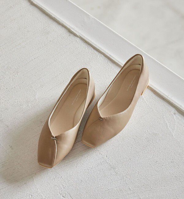 UNITED ARROWS green label relaxing「クッショニーシューズ スクエアトゥ メタルチップ / フラットシューズ」|パンプス|BEIGE