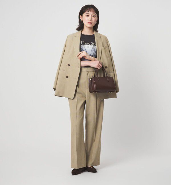 UNITED ARROWS green label relaxing「ラミーブレンド ワイド パンツ」|チノ|