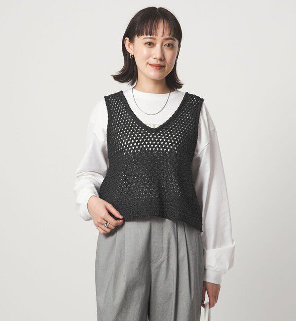 UNITED ARROWS green label relaxing「メッシュ ニット 2WAY ジレ ウォッシャブル」|ベスト・ジレ|