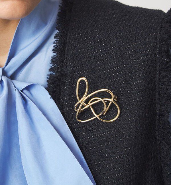 UNITED ARROWS green label relaxing「ニュアンスライン ブローチ」|ブローチ・コサージュ|GOLD