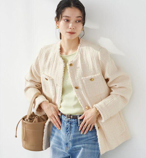 UNITED ARROWS green label relaxing「［size SHORTあり］Bisentino ノーカラー ジャケット」|ノーカラージャケット|